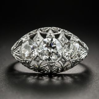 Late Edwardian/Early Art Deco Three-Stone Diamond Ring - 1