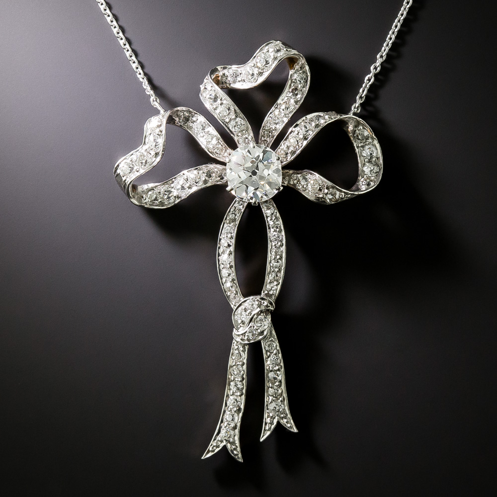 Marcus & Co. Edwardian Diamond Bow Necklace