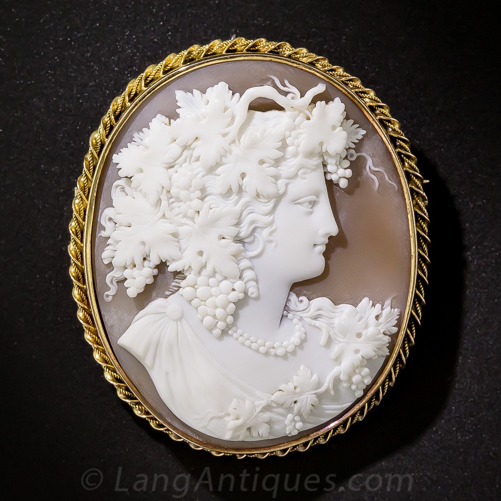 Mid-19th Century Bacchante Cameo Brooch
