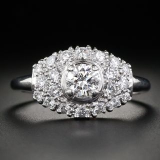 Mid-Century .44 Carat Diamond Platinum Engagement Ring - 5