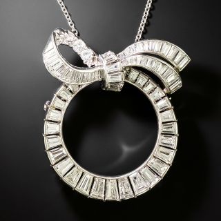 Mid-Century Baguette Diamond Wreath Brooch/Pendant - 1