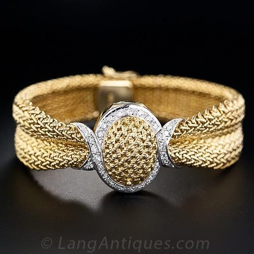 Mid-Century Diamond Bracelet Watch