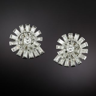 Mid-Century Diamond Spiral Earrings - 7