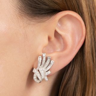 Mid-Century Diamond Spray Earrings