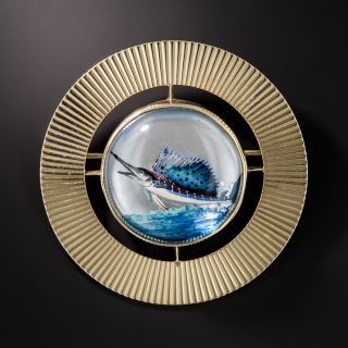 Mid-Century Essex Crystal Marlin Brooch - 5