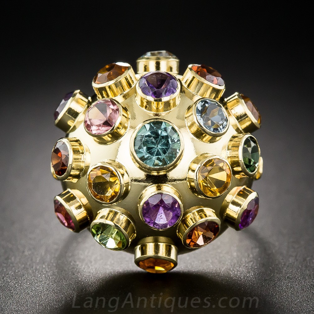 Mid-Century Gemstone “Sputnik” Ring