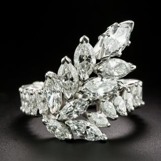 Mid-Century Marquise Diamond Cluster Eternity Ring, Size 7 - 2