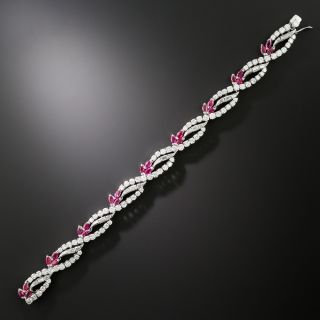 Mid-Century Ruby and Diamond Bracelet - 3