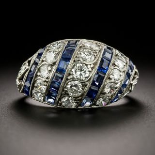 Mid-Century Sapphire and Diamond Dome Ring - 3
