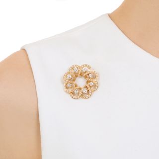 Mid-Century Victorian Retrospective Diamond and Pearl Pendant/Brooch