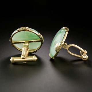 Ming's Mid-Century Natural Jade Cufflinks