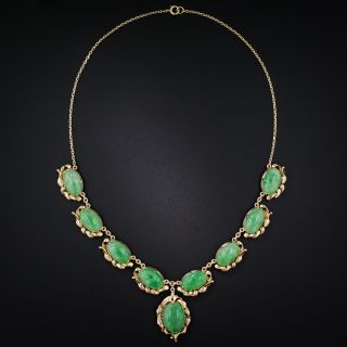 Natural Burmese Jadeite Nine Stone Necklace - GIA - 4
