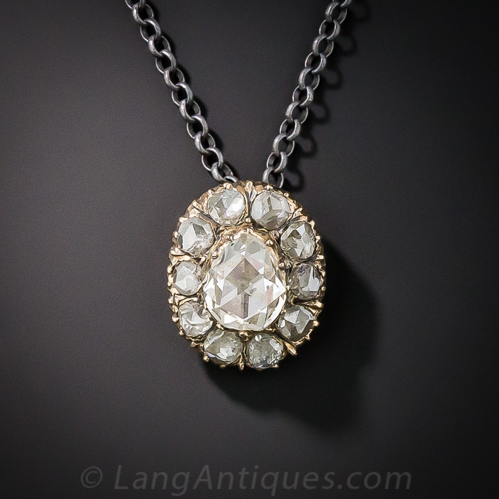 Pear Shape Rose-Cut Diamond Drop