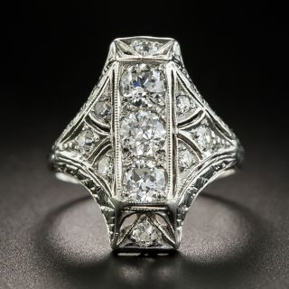 Petite Art Deco Diamond Dinner Ring - 1