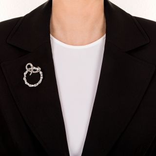 Platinum and Diamond Circle/Wreath Brooch
