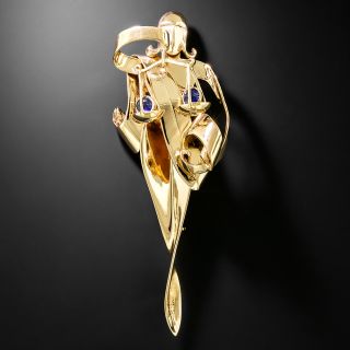 Retro 14K Libra Brooch by Trabert & Hoeffer Mauboussin - 2