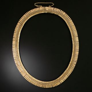 Retro 18K Feather Fringe Necklace - 2