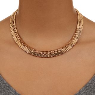 Retro 18K Feather Fringe Necklace