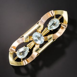 Retro Aquamarine Brooch by Sloan & Co. - 5