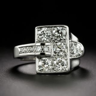 Retro Diamond Buckle Ring - 3