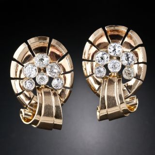 Retro Diamond Scroll Earrings - 3