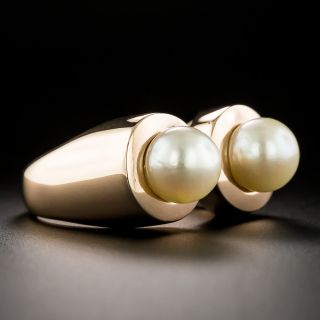 Retro Double Pearl Ring - 3