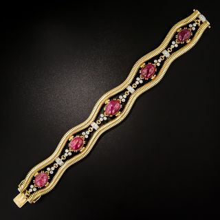 Retro No-Heat Burmese Ruby and Diamond Bracelet - 4