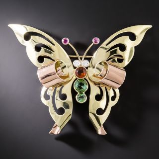 Retro Pierced Butterfly Brooch by Lester & Co. - 3