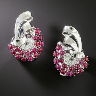 Retro Ruby and Diamond Dress Clips - 1
