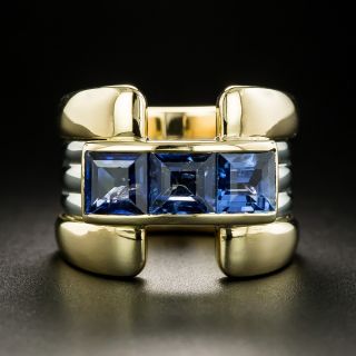 Retro-Style Sapphire Ring - 1