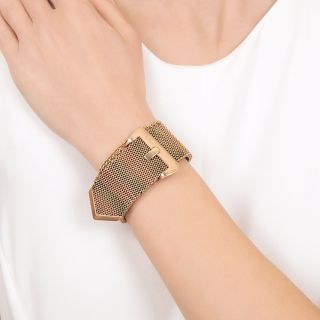 Retro Two-Tone Gold Buckle Bracelet