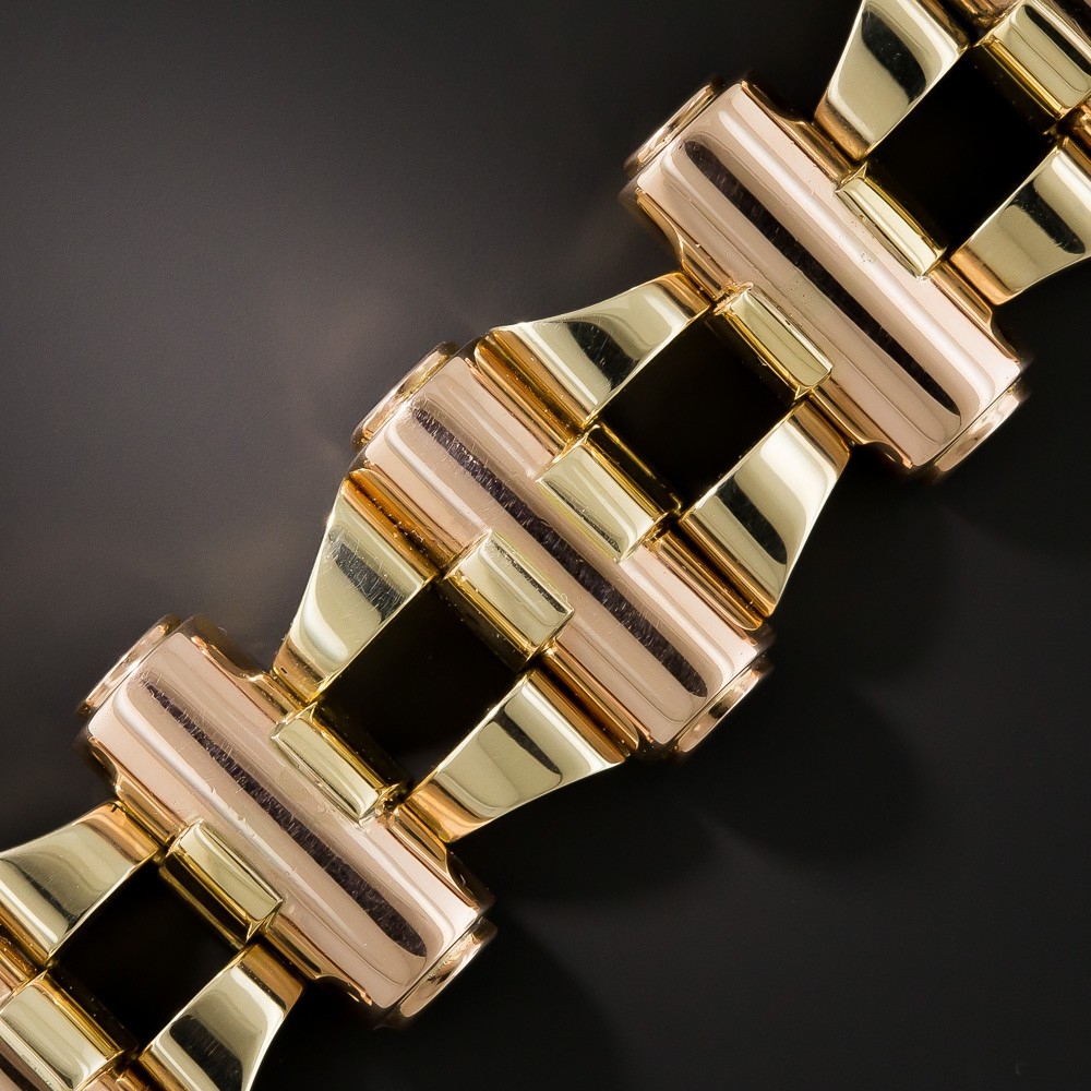 Retro Two-Tone Rose and Yellow Gold Bracelet