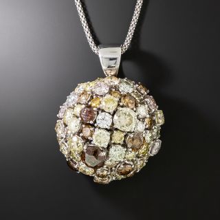 Spectacular Multi-Colored, 11.93ct tw  Diamond Dome Pendant - 1