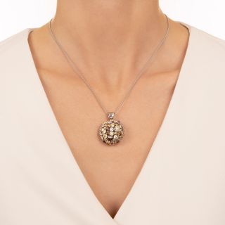 Spectacular Multi-Colored, 11.93ct tw  Diamond Dome Pendant