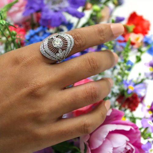 Platinum and Diamond Dinner Ring.