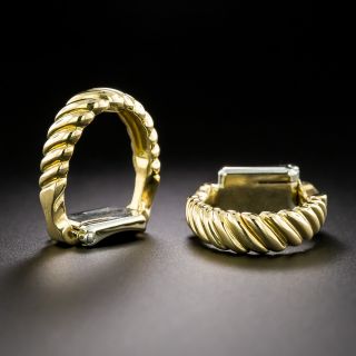 Van Cleef & Arpels  Vintage 1960s Gold Twist Stirrup Cuff Links, French - 3
