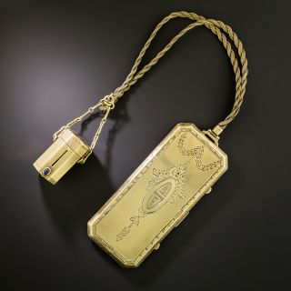 Victorian 14K Compact and Lipstick Combo by Battin & Co, USA - 3