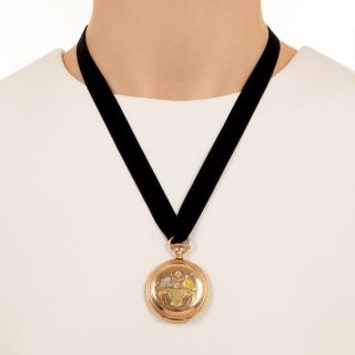 Victorian 4-Color Gold-Filled Waltham Hunting Case Pocket/Pendant Watch 