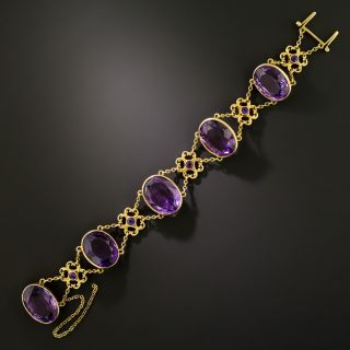 Victorian Amethyst Link Bracelet - 2