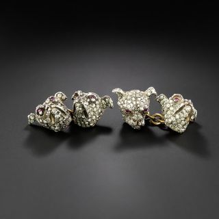 Victorian Diamond Dog (Boxer) Cufflinks - 2