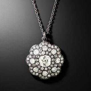 Victorian Diamond Floral Pendant - 2