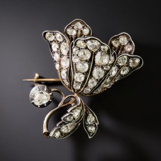 Victorian Diamond Flower Brooch - 3