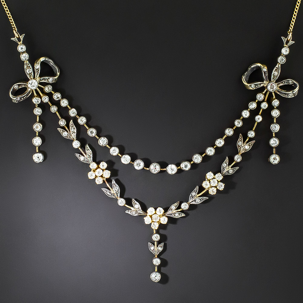 Victorian Diamond Garland Necklace