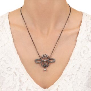 Victorian Diamond Scroll Necklace