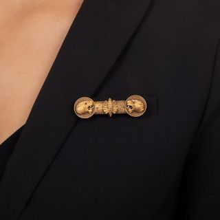 Victorian Etruscan Revival Panthers Pin