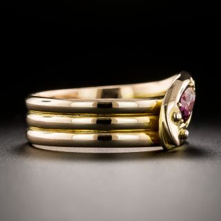 Victorian Garnet Snake Ring - United Kingdom, Circa 1902