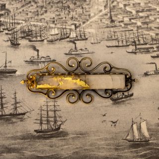 Victorian Gold-in-Quartz Brooch