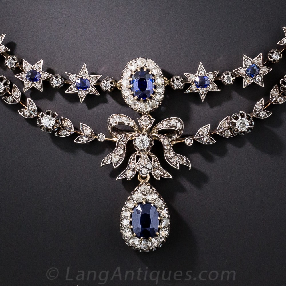 Victorian Sapphire and Diamond Necklace