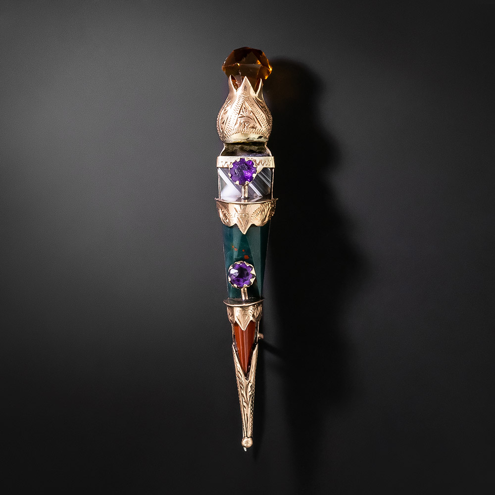 Victorian Scottish Thistle Kilt Pin