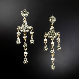 Victorian-Style Diamond Dangle Earrings - 2